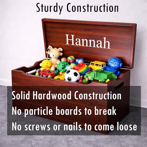 Personalized Engraved Mahogany Wooden Storage Chest - Fully Assembled - color: Mahogany-Engraved