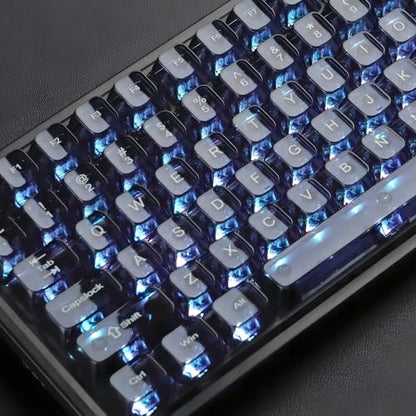 dagaladoo Clear keycaps,Transparent Keyboard keycaps,Jelly Key caps Set,Shine Through keycap，MDA Profile Keyboard caps for Mx Switches Mechanical Keyboard(Haze Blue) - color: Haze Blue