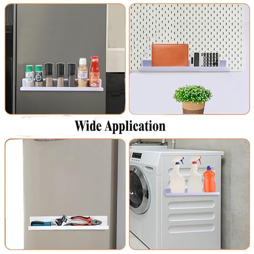 2 Pcs 17 Inch White Magnetic Book Shelf for Whiteboard | Heavy Duty Acrylic Magnetic Shelves for Classroom Furniture,Office, Refrigerator,School Supplies,Holds 13 lbs