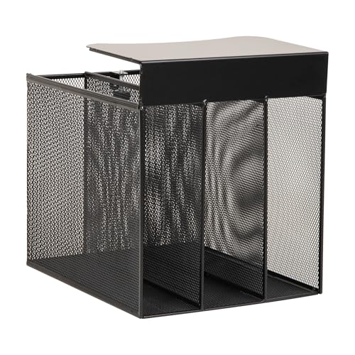 Mind Reader Slide-On Under Desk File Organizer, No Tools Required, Hanging Storage for Laptops, Folders, and Notebooks, Metal, Black - size: Vertical