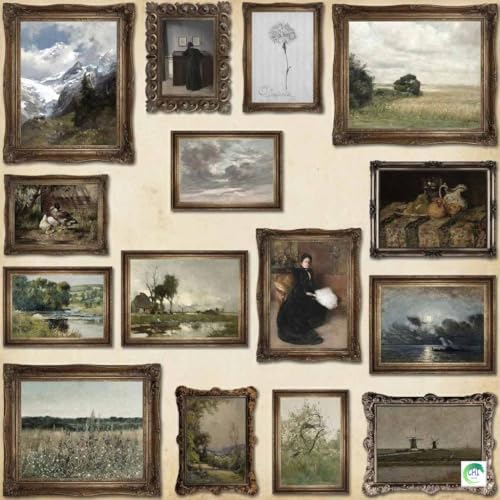 LANCHI95 Pcs Vintage Wall Art Decor, Vintage Posters for Room, Vintage Art Prints, Moody gallery wall art, Wall Print for Bedroom, Eclectic French Country Botanical Painting (Unframed) - color: Vintage 14