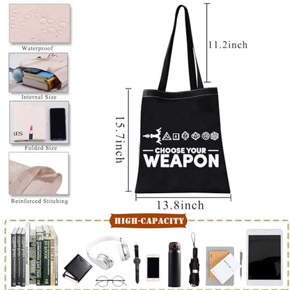 BDPWSS Choose Your Weapon Tote Bag Tabletop Role Playing Gamer Gift Dragons D20 RPG Gaming Gift