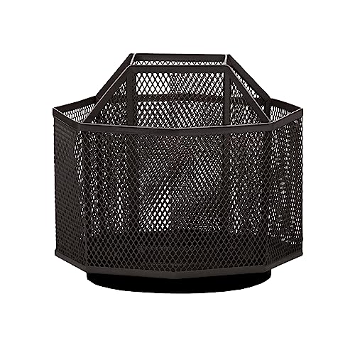 Annova Mesh Desk Organizer Rotate with 5 Compartments Spinning Tidy Candy/Pen Holder Office, Art Supply, Storage, Classroom, Home (Black) - color: Black