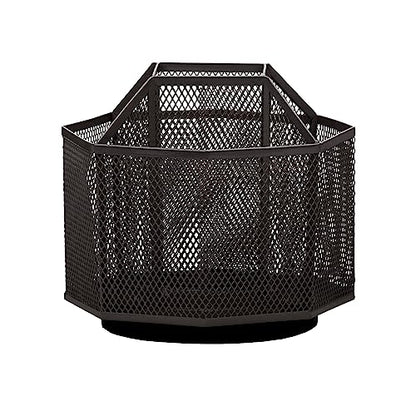 Annova Mesh Desk Organizer Rotate with 5 Compartments Spinning Tidy Candy/Pen Holder Office, Art Supply, Storage, Classroom, Home (Black) - color: Black