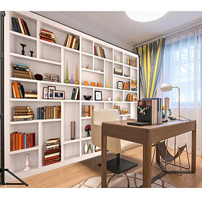7x5ft White Bookshelf Backdrop Bookcase Backdrop for Office & Home Office Decoration