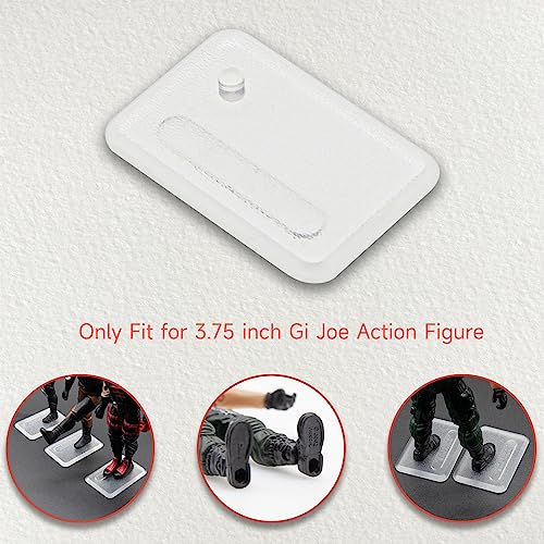 SIXPOINTS 30 Pieces Clear Plastic Display Stand Base,20 T Hook & 20 O-Rings Waistband & 50 Screws& 2 Spanner Body Repair Part Set For 3.75 " G.i Joe Action Figure Toy - color: 30PCS-Clear Square Set