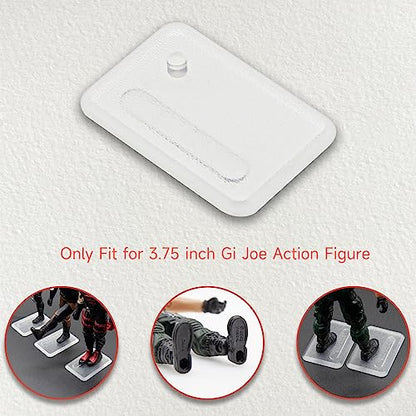 SIXPOINTS 30 Pieces Clear Plastic Display Stand Base,20 T Hook & 20 O-Rings Waistband & 50 Screws& 2 Spanner Body Repair Part Set For 3.75 " G.i Joe Action Figure Toy - color: 30PCS-Clear Square Set