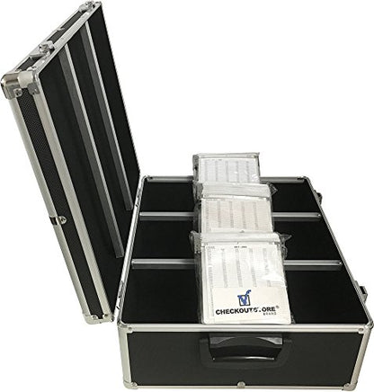 CheckOutStore (1) Aluminum CD/DVD Media Hanging Sleeves Storage Box (Black/Holds 600 Discs) - color: Black