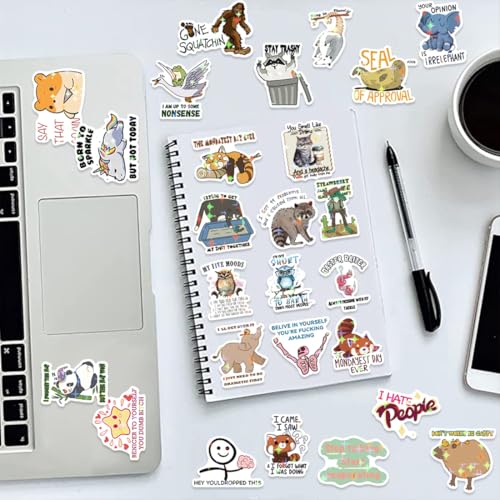 Funny Holographic Stickers for Adults, 150Pcs Sarcastic Stickers Vinyl Hilarious Meme Decals for Kindle Phone Case Bumper Water Bottles Laptops Scrapbook