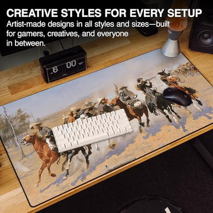 MPCO. Original Large Gaming Desk Pad - 36" x 17" Duraglyde Fabric Dash Desk Mats - Non-Slip, Washable, Smooth Glide for Precision Gaming & Work - color: Aeroglyde - Dash
