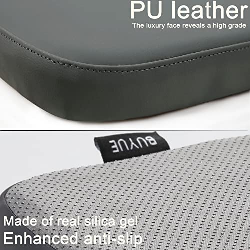 BUYUE 14" Metal Chair Cushion with Magnetic 1 Piece, Luxury PU Leather Waterproof Anti-Slip Seat Pad for Kitchen Cafe Dining Bistro Stackable Chairs (U-Shape, Dark Gray, 1) - color: Dark Gray, style: U-shape-1 Pcs