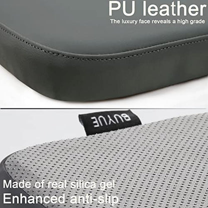 BUYUE 14" Metal Chair Cushion with Magnetic 1 Piece, Luxury PU Leather Waterproof Anti-Slip Seat Pad for Kitchen Cafe Dining Bistro Stackable Chairs (U-Shape, Dark Gray, 1) - color: Dark Gray, style: U-shape-1 Pcs