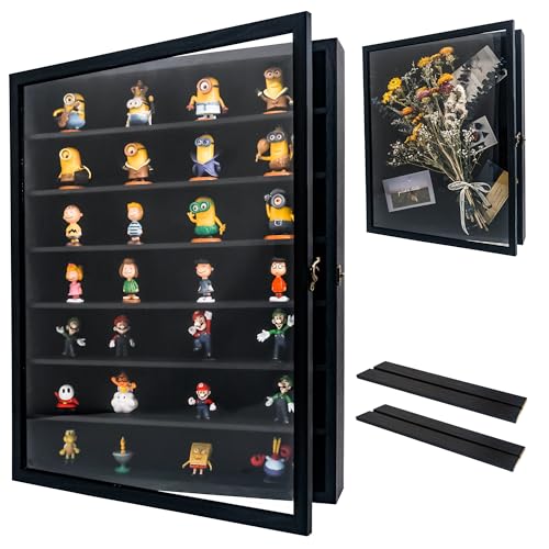 16x20 Shadow Boxes Display Cases with Shelves, Black Deep Shadow Box Frame for Keepsake Collectibles, Coins Military Medals Pins Wedding Flowers - color: Black, size: 16*20