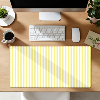 Yellow Striped Desk Mat Cute Pastel XXL Large Gaming Mouse Pad Desk Pad Kawaii Aesthetic Home Office Decor Cozy Keyboard Laptop Computer Mat - color: A2- Yellow