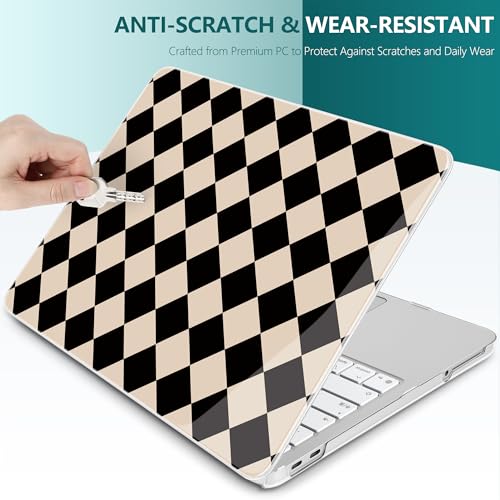 DONGKE Compatible with MacBook Neo 13 Inch Case 2026 A3404 A18 Pro chip & Touch ID, Plastic Hard Shell with Keyboard Cover, Screen Protector & Dust Plugs, Argyle Pattern - color: Argyle Pattern