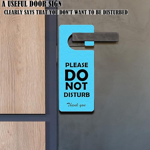 Do Not Disturb Door Hanger Sign, 2 Pack, Double Sided, Dont Disturb Please Knock Sign- Ideal for Office, Home, Clinic, Hotel, Dorm, Online Class, or during Therapy, Massage, Spa Treatment, - color: Blue Green