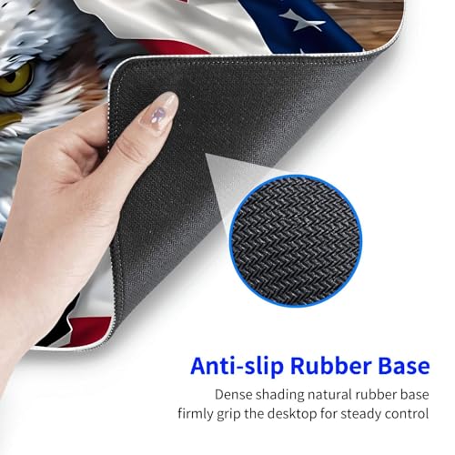 Large Gaming Mouse pad,Eagle, National Flag Anti Slip Rubber Base Mouse pad, Suitable for Computer, Laptop, Office Desk Accessories - color: Eagle, national flag