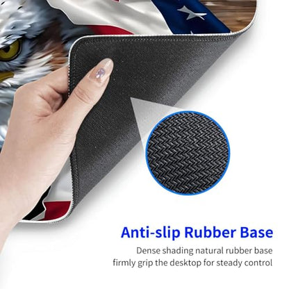 Large Gaming Mouse pad,Eagle, National Flag Anti Slip Rubber Base Mouse pad, Suitable for Computer, Laptop, Office Desk Accessories - color: Eagle, national flag