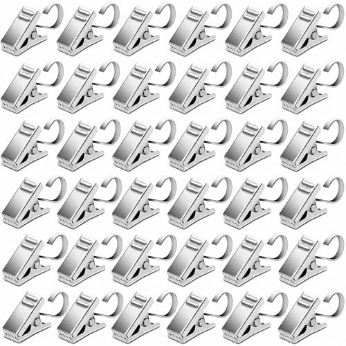 BIHRTC Pack of 50 Curtain Clips Thickening Stainless Steel with Hooks Lights Hanger Small Metal Wire Holder for Shower Home Decoration Photos Picture Arts Crafts Display Outdoor Activities Supplies