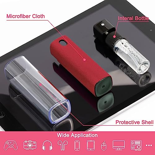 Screen Cleaner Touchscreen Mist Spray, walrfid Cleaning Kit for Electronic Smart Phone TV, Laptop, Tablet, PC, Computer Monitor Flat LCD, Eyeglasses, Compatible with iPhone iPad MacBook Pro (Red) - color: Red