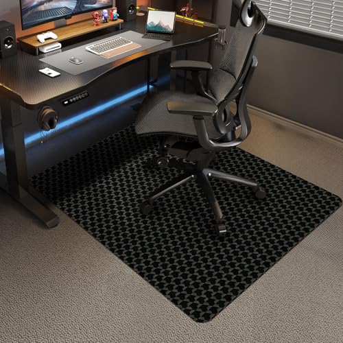 Vicwe Office Chair Mat for Carpet, 48"x36" Anti-Slip Waterproof Floor Protector Desk Chair Mat for Rolling Chairs, Heavy Duty Chair Mat with Studs,Easy Glide Floor Mat for Home,Gaming - color: Black, size: 48" x 36" (for low-pile carpet)