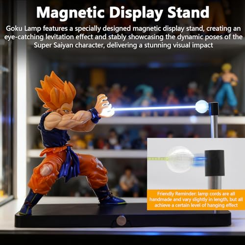 Doku Lamp Magnetic Super Saiyan lamp with LED Lighting Effect, Rechargeable, Dimmable Touch Control, As Gifts, Anime Desk lamp, Room Decoration and Anime Fan Collection