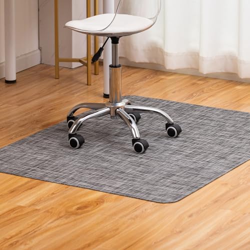 BARoyal Office Chair Mat for Hardwood Floor Under Desk Computer Rolling Chair Mat for Wood/Tile Floor Non-Slip Heavy Duty Desk Rug PVC Plastic Hard Floor Protector 36" x 48"(Gravel) - color: Gravel, size: 36" x 48"