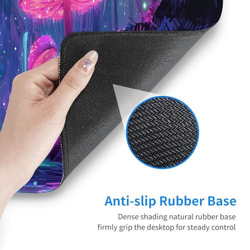 Mushroom Mouse Pad Extended Large Gaming Mouse Pad XL Stitched Edges for Gamer Home Office 31.5 X 11.8 Inch - color: Mushroom