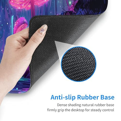 Mushroom Mouse Pad Extended Large Gaming Mouse Pad XL Stitched Edges for Gamer Home Office 31.5 X 11.8 Inch - color: Mushroom