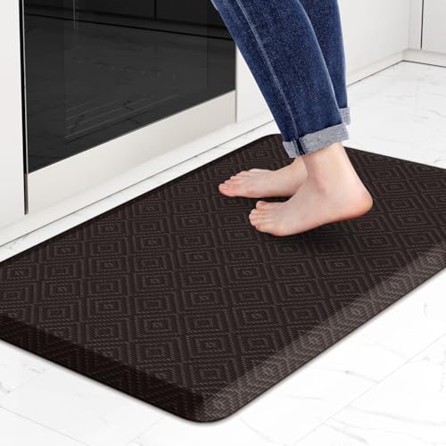 Mattitude Kitchen Mat Cushioned Anti-Fatigue Floor Mat Water Resistant Non-Slip Mats and Rugs Standing and Comfort Desk Mats for House Sink Office Laundry (Chocolate, 17.3"x28") - color: Chocolate, size: 28"L x 17.3"W x 0.5"Th