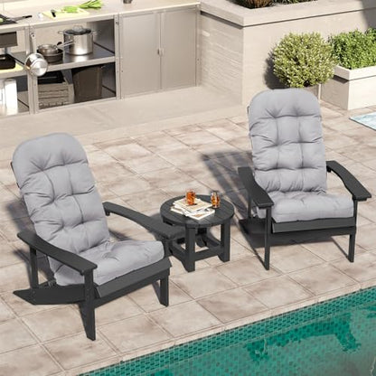 Crestlive 50x20x4 Inch Adirondack Chair Cushion, Outdoor Rocking Chair Cushions Water Resistant High Back Patio Chair Cushions Set of 2, Thick Patio Replacement Cushions Light Gray - color: Light Grey, size: 2
