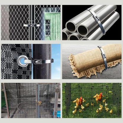 Chain Link Fence Ties 100Pcs 6 Inch Metal Zip Ties Heavy Duty Stainless Steel Outdoor Use - style: 6 inch chain link fence ties