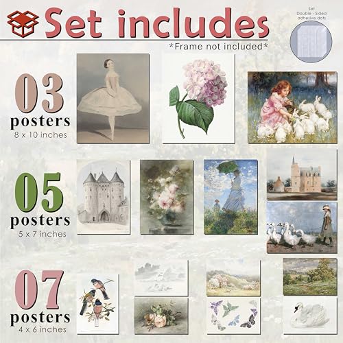 LANCHI95 15Pcs Eclectic Wall Art - Eclectic Home Decor, Vintage Wall Prints, Dorm Decor, Wall Print for Bedroom, Living Room, Office (UNFRAMED) - color: Vintage Girl Decor