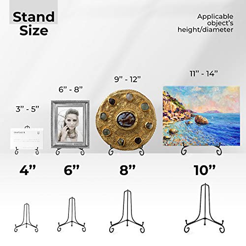 TR-LIFE Plate Stands for Display - 4 Inch Plate Holder Display Stand + Metal Easel Stand for Picture Frame, Decorative Plates, Book, Photo, Collectibles (2 Pack) - size: 4 Inch(2pcs)