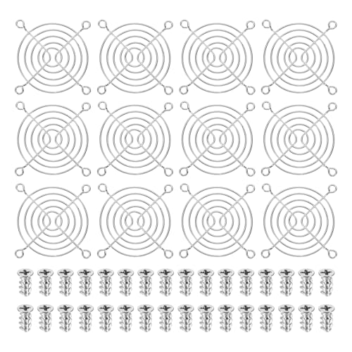 PATIKIL 70mm Fan Finger Grill, 12 Pcs Metal Ventilation Grill Guard Cover with Screws for Industry Workshop Computer Household Refrigerators Air Conditioning, Silver - size: 70mm