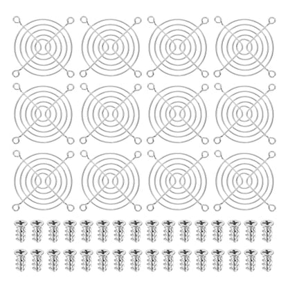 PATIKIL 70mm Fan Finger Grill, 12 Pcs Metal Ventilation Grill Guard Cover with Screws for Industry Workshop Computer Household Refrigerators Air Conditioning, Silver - size: 70mm