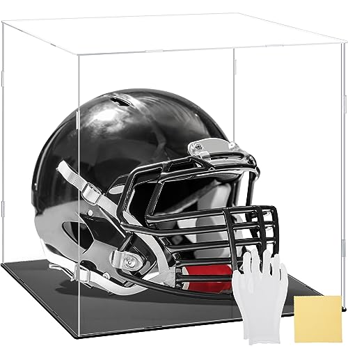 Yungyan 1 Pack Clear Self-Assembly Acrylic Display Case Transparent Dust Proof Protection Showcase for Figurine Collectibles Basketball Soccer Football Helmet (14 x 14 x 14 Inch) - size: 14 x 14 x 14 Inch