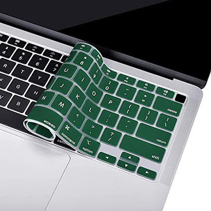 MOSISO Keyboard Cover Compatible with MacBook Air 13 inch 2022 2021 2020 Release A2337 M1 A2179 Retina Display with Touch ID Backlit Magic Keyboard, Waterproof Protective Silicone Skin, Peacock Green - color: Peacock Green
