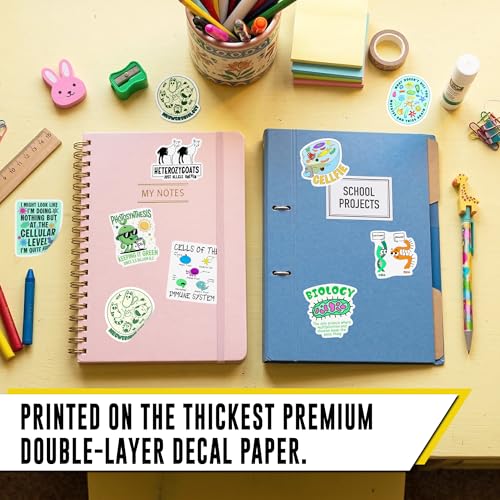 Biology Stickers 12pcs for Students Teens, Science Stickers Biology, Cell DNA Microbiology Stickers, Waterproof Stickers for Laptop Water Bottle - color: Biology