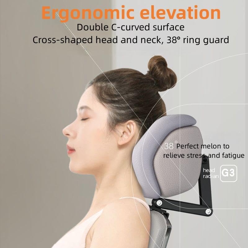 Memory Foam Headrest Attachment for Office Chair, Attachable Chair Head Rest, Desk Chair Neck Support, Elastic Sponge Head Pillow Adjustable Height and Angle (Upgraded Version(Black)) - color: Charcoal Black