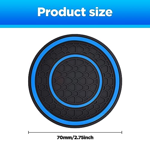 2 PCS Car Cup Holder Coaster,Car Coasters Cup Mats,2.75 Inch Universal Car Cup Coasters,Non-Slip Anti Dust Mats Cup Holder Insert Coaster, Suitable for Most Car Interior (Blue) - color: Blue