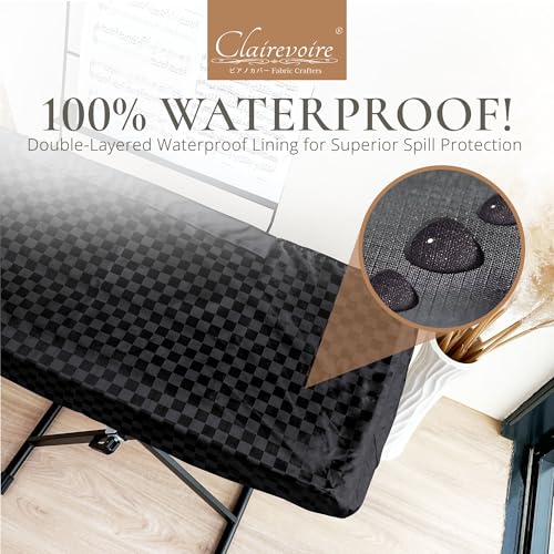 Clairevoire Digital Piano Cover, Piano Keyboard Covers -Protective for Roland Piano Covers FP Series, Durable and Waterproof Piano Keyboard Dust Cover, Piano Keyboard Case -Roland FP-60X Ebony Black - color: Ebony Black, size: FP-60X