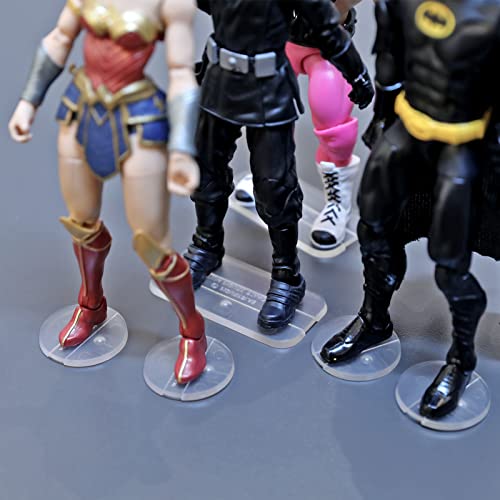 56PCS Action Figure Stand Bases, Assembly Display Holder Accessories, Fit for Most 6inch Figures, Transparent/ Mix Square & Round Shape - color: Transparent(Square&Round)