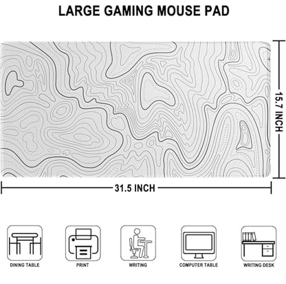 Large Mouse Pad, Water Resist Extra Gaming Large Mousepad with Stitched Edges, 31.5" x 15.7" Non-Slip Rubber Base Office Big Long Keyboard Pad for Office Gamer Home XXL, White - color: White