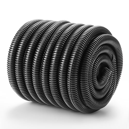 Wire Loom 3/8 inch 33ft, YCLYC Split Loom, Outdoor Cord Protector, Flexible Wire Conduit Automotive, Wire Protector Tubing, Black - color: Black, size: 3/8"-33ft