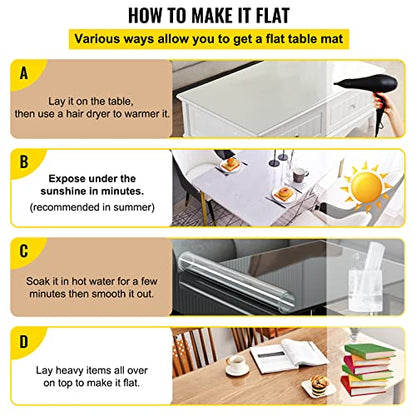 VEVOR Clear Desk Cover Protector, 36 X 60 inch, 2 mm Rectangle Waterproof Thick Plastic Clear Pad Mat, Scratch Proof and Easy Cleaning for Office, Dresser, Night Stand - size: 36" x 60" (Rectangular)