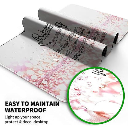Extended Large Gaming Mouse Pad with Coaster 35.4 x 15.7 Full Desk Mousepad Stitched Edges Desk Pad Extended Large Gaming Mouse Pad for Desk Office Home Ultimate Gaming Desk Mat-Inspiration Quote - color: Inspiration Quote, size: 35.4L x 15.7W inches
