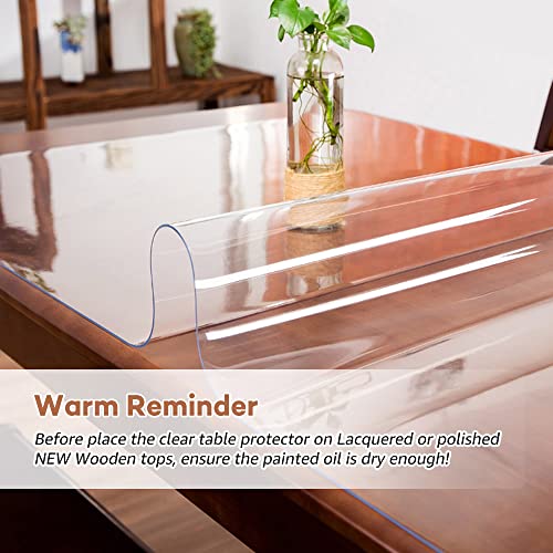 RostiKong Clear Plastic Square Table Top Protector Thick Waterproof Transparent Tablecloth Cover Mat Non Slip PVC Vinyl Table Liner Pad Waterproof Dining Beside Sofa Coffee Tabletop Cloth 30 x 30 Inch - color: Upgraded Clear Rectangle Shape, size: 30" x 3