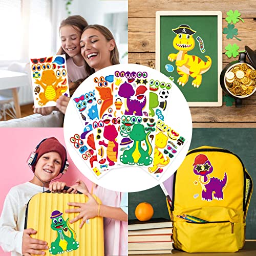 27 Sheet Dinosaur Stickers, Make Your Own Dinosaur Stickers for Kids，Make a Face Stickers Dinosaur Birthday Party Supplies,DIY Project Dino Theme Birthday Party Favor for Kids - style: Dinosaur Stickers