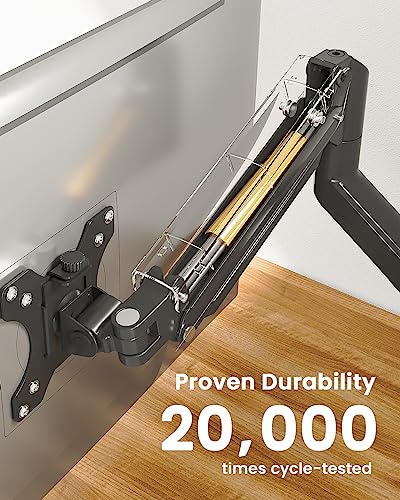 ErGear Single Monitor Arm for 13-36 inch Screens, Adjustable Gas Spring Monitor Mount Holds up to 22 lbs, Computer Monitor Stand with VESA Mount, C-Clamp & Grommet Base, Max VESA 100x100mm - size: 13"-36", style: Single Arm